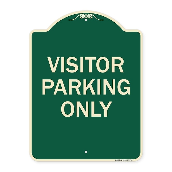 Parking Reserved Visitor Parking Heavy-Gauge Aluminum Architectural Sign, 24" x 18", G-1824-23376